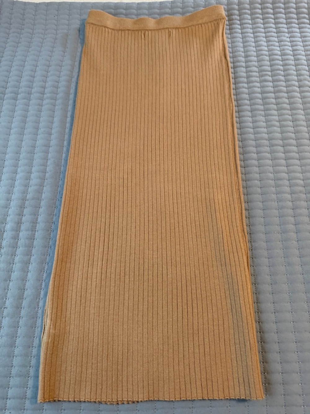 Women’s sz S Love Tree Ribbed Knit Midi Skirt in Camel Brown - Picture 3 of 3